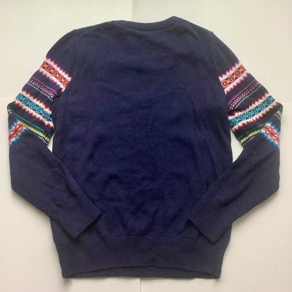 GAP “Crazy Stripe” Crewneck Navy Blue Sweater - Picture 5 of 6